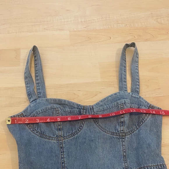 Kourt Denim Bustier Country Western Mini Dress Size S/M - Picture 4 of 5